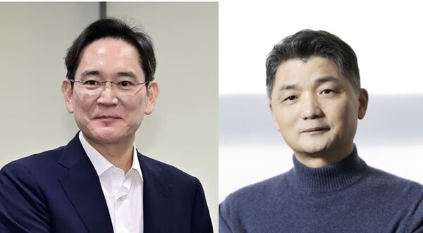 이재용 삼성회장(왼쪽)과 김범수 카카오 창업자